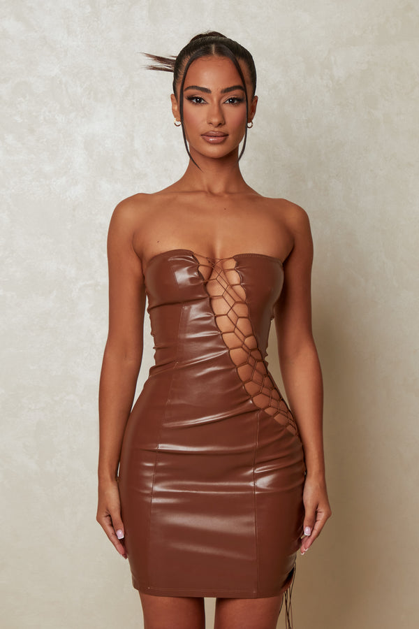 The Laced Leather Mini - Brown